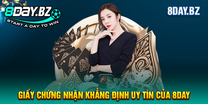 Giấy chứng nhận khẳng định uy tín của 8DAY Giấy chứng nhận khẳng định uy tín của 8DAY